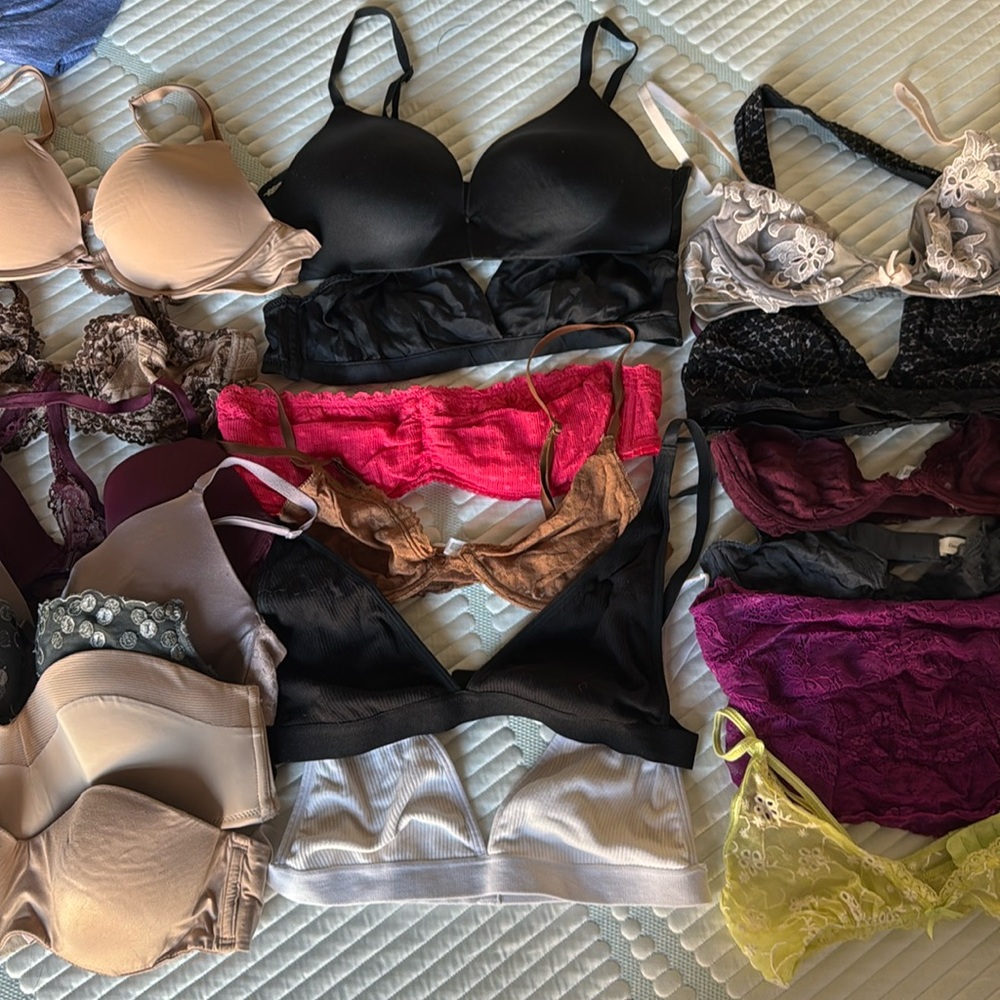 Bundle of 19 Bras and Bralettes